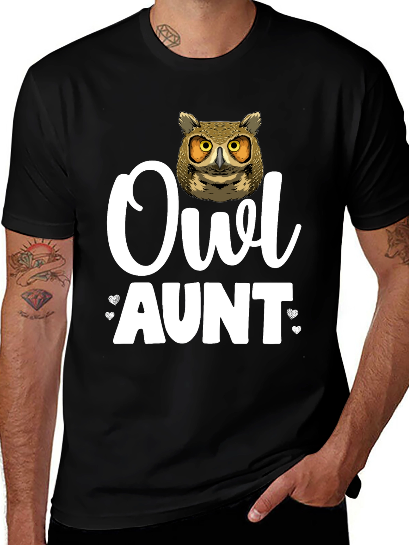 Owl Aunt T-Shirt - Cute Bird Lover Tee