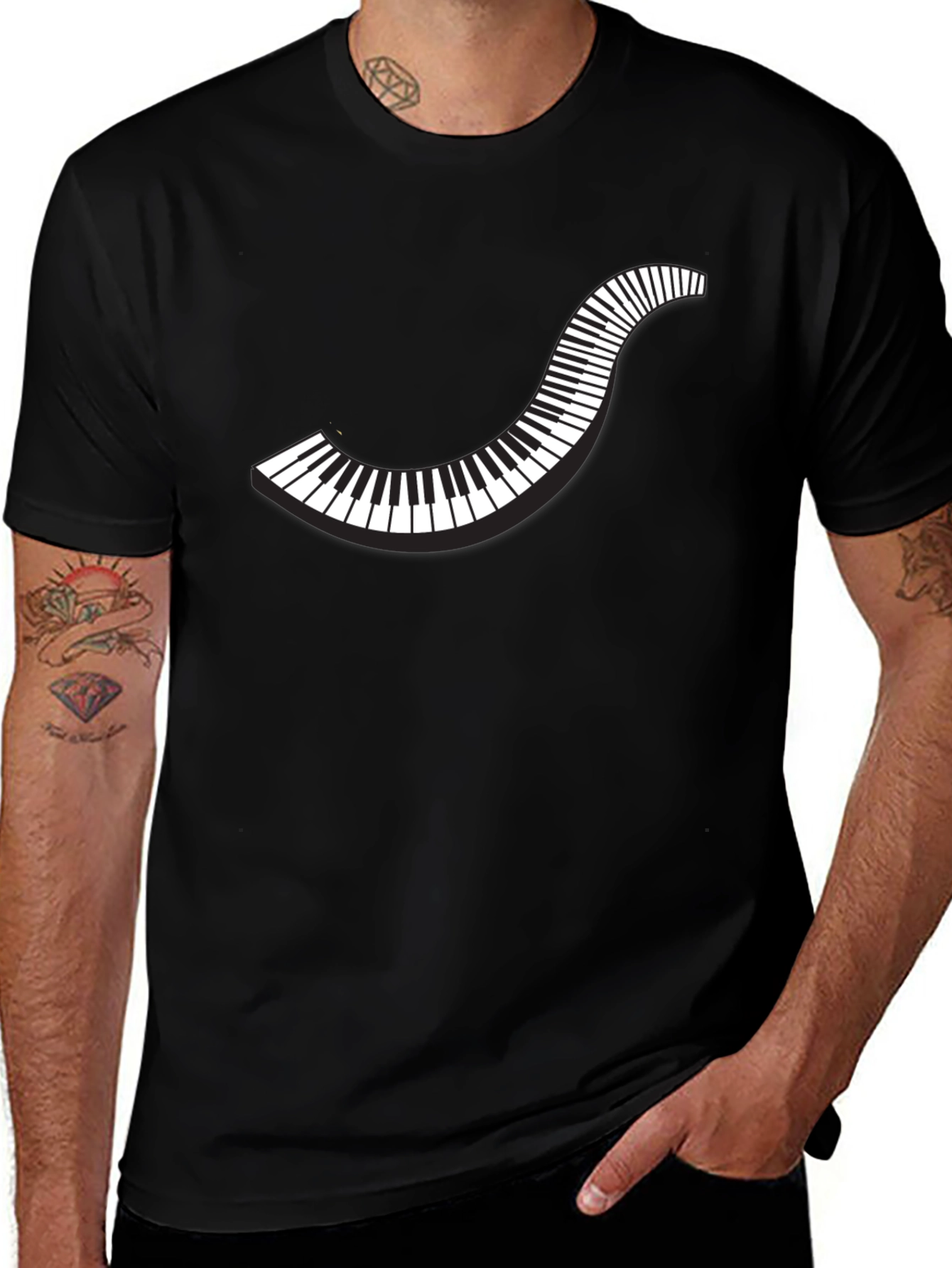 Piano Keys Graphic Tee - Music Lover Shirt