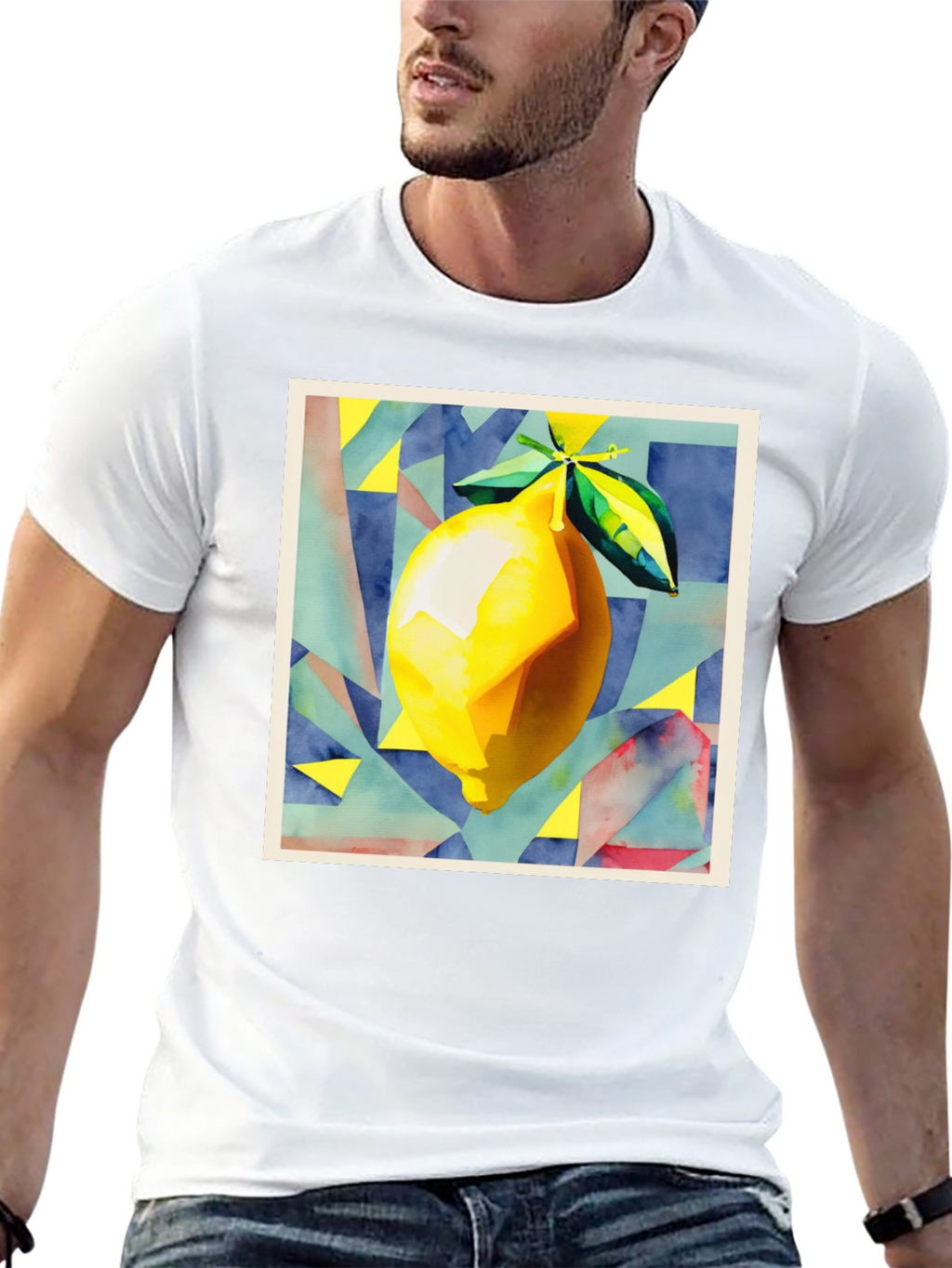 Abstract Lemon Graphic T-Shirt