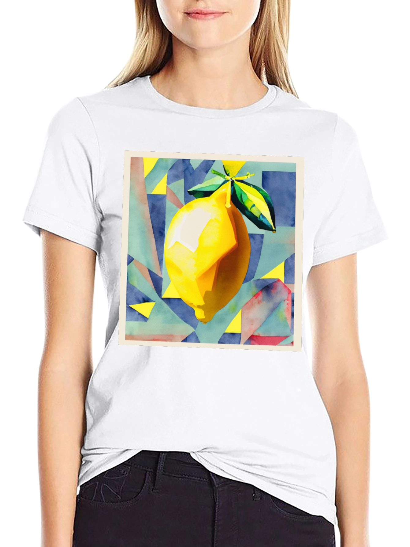 Abstract Lemon Graphic T-Shirt