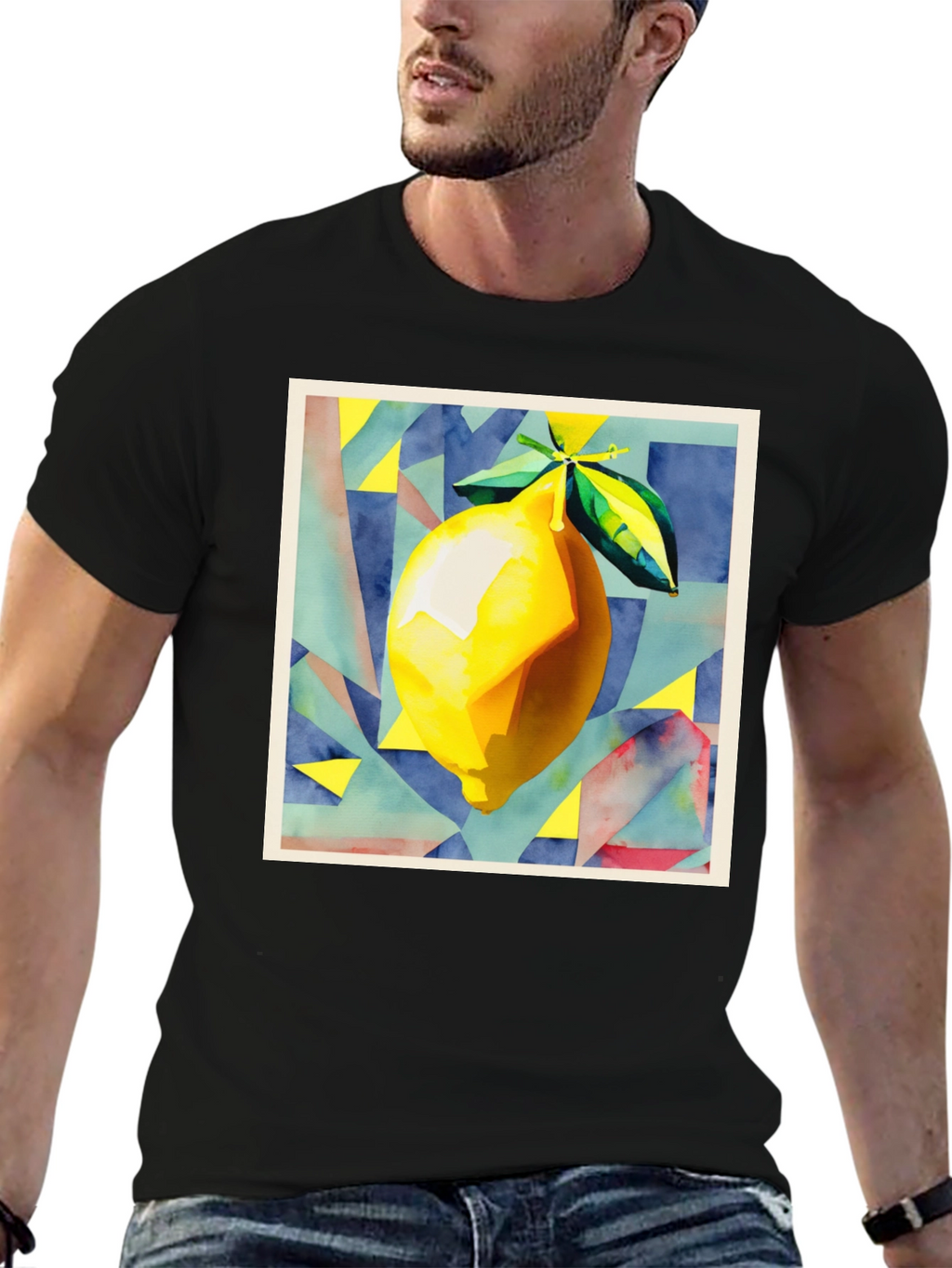 Abstract Lemon Graphic T-Shirt