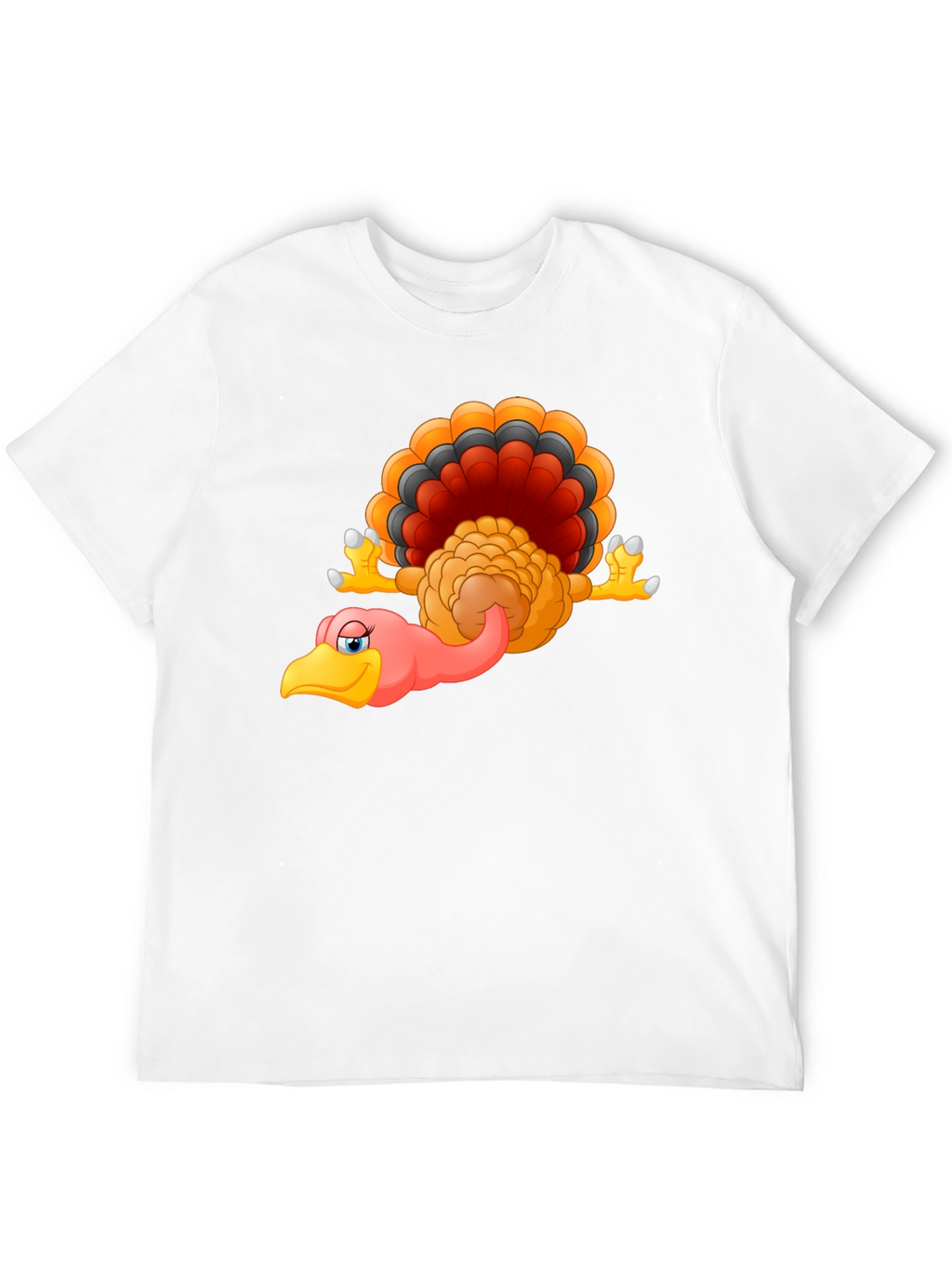 Funny Turkey Cartoon Black T-Shirt