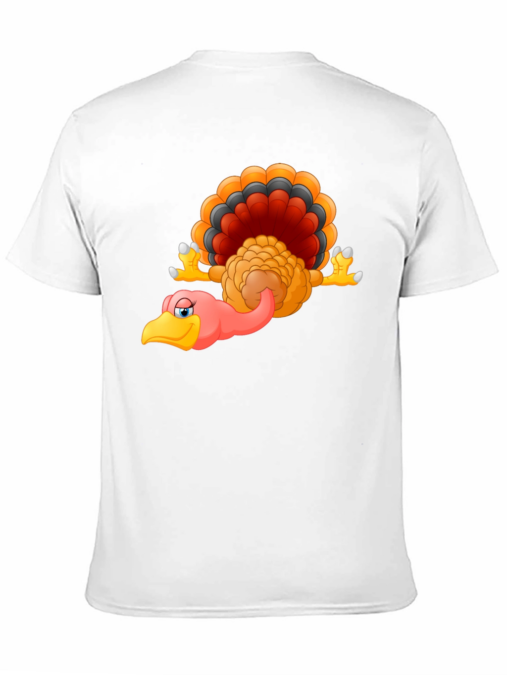 Funny Turkey Cartoon Black T-Shirt