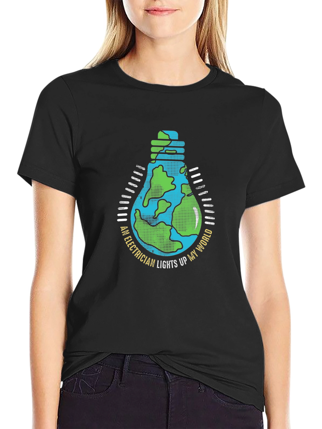 Electrician Lights Up My World T-Shirt
