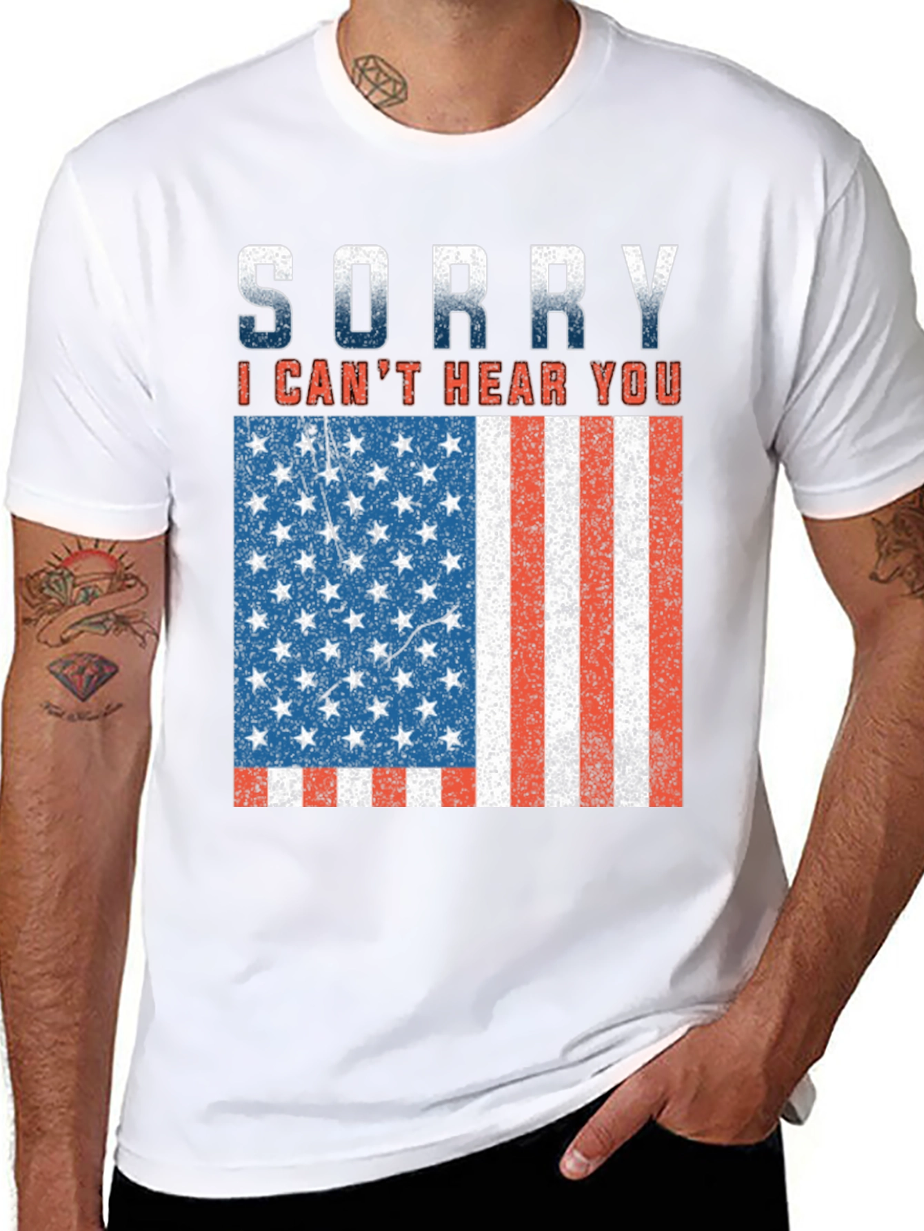 Sorry Cant Hear You Patriotic T-Shirt