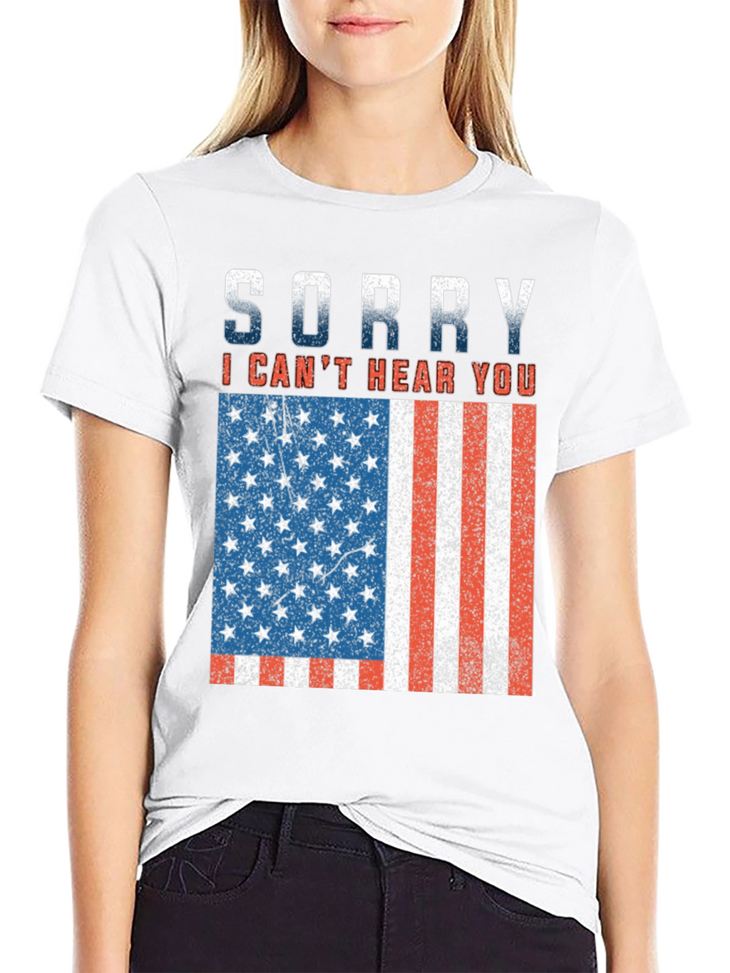 Sorry Cant Hear You Patriotic T-Shirt