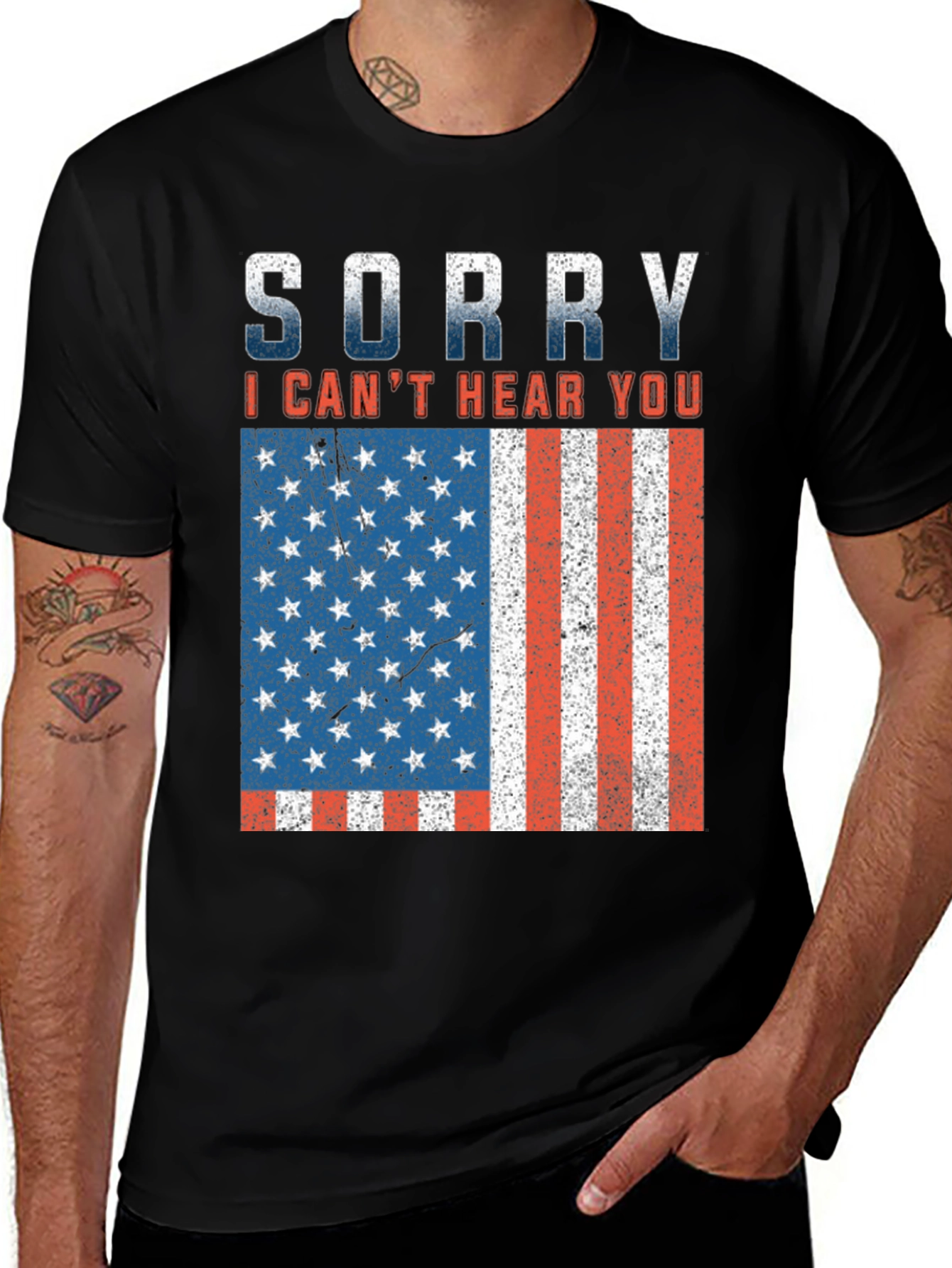 Sorry Cant Hear You Patriotic T-Shirt