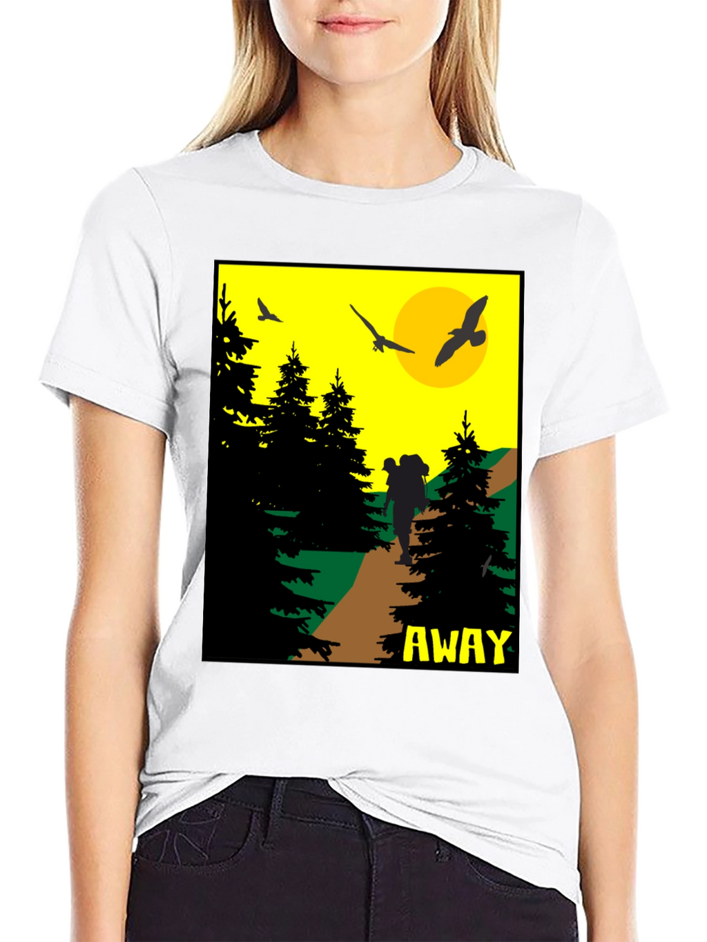Adventure Awaits Graphic Tee - Hiker Design