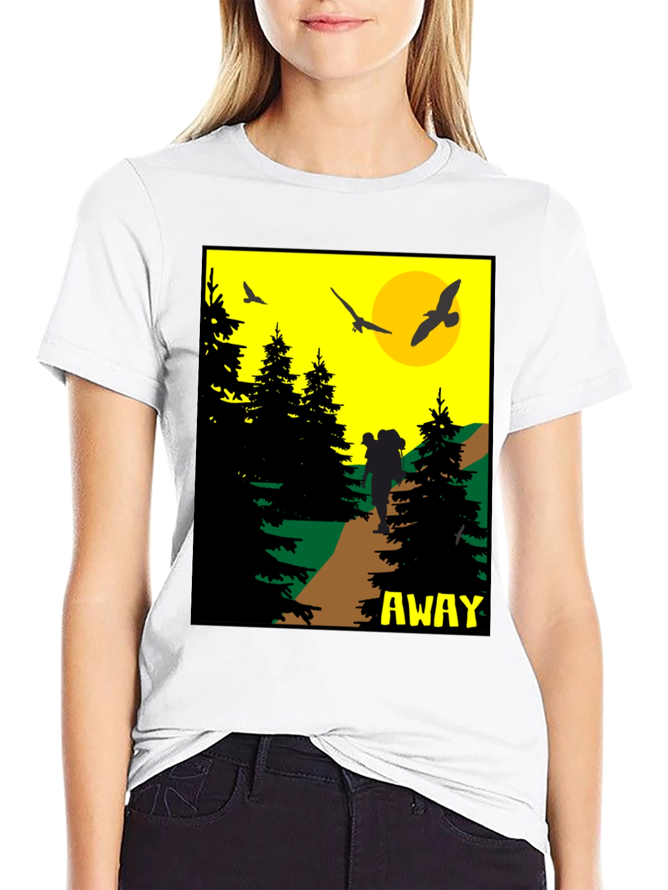 Adventure Awaits Graphic Tee - Hiker Design