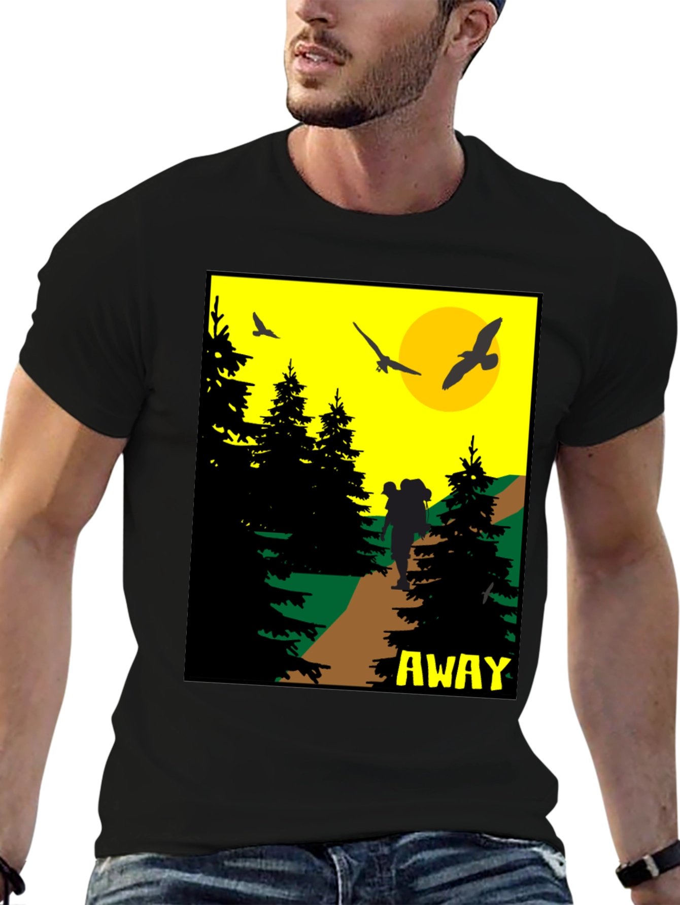 Adventure Awaits Graphic Tee - Hiker Design