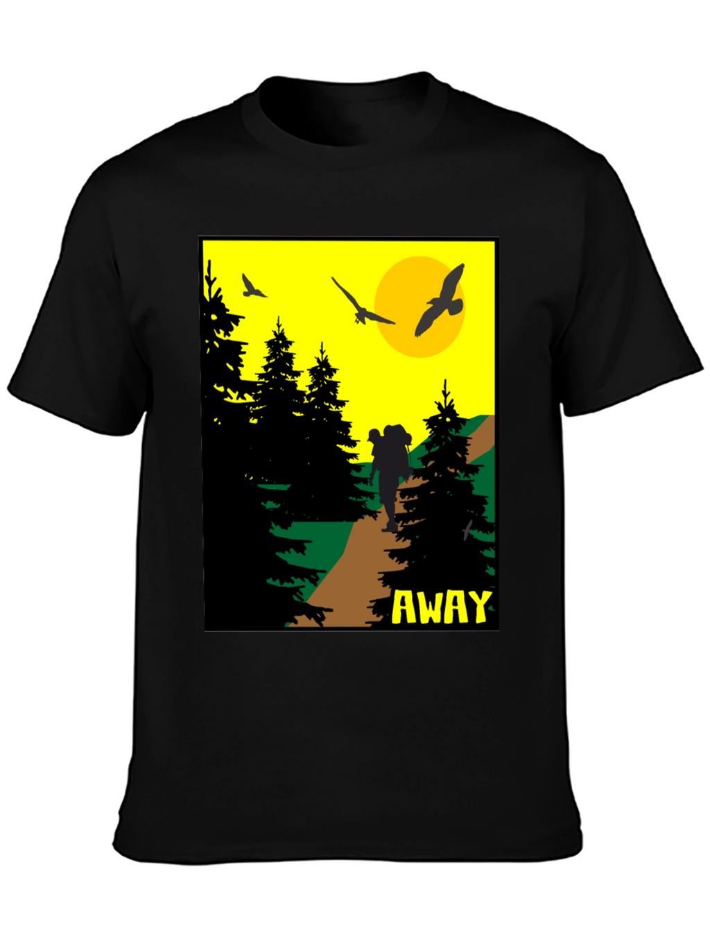 Adventure Awaits Graphic Tee - Hiker Design