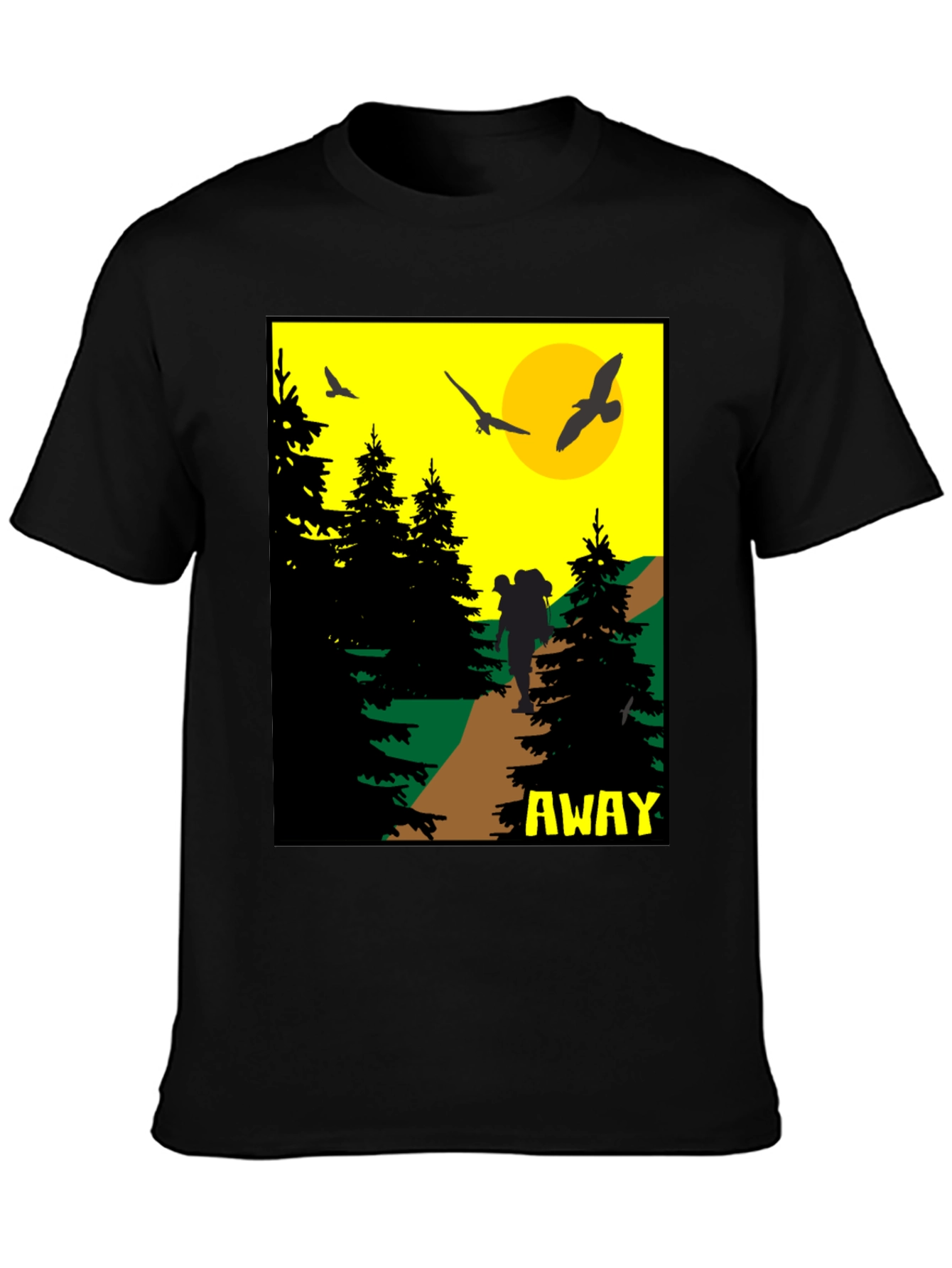 Adventure Awaits Graphic Tee - Hiker Design