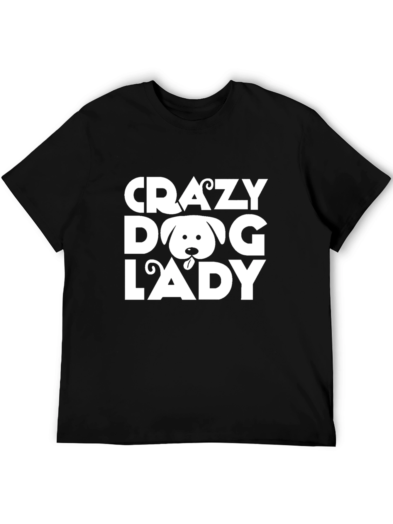 Crazy Dog Lady Black T-Shirt