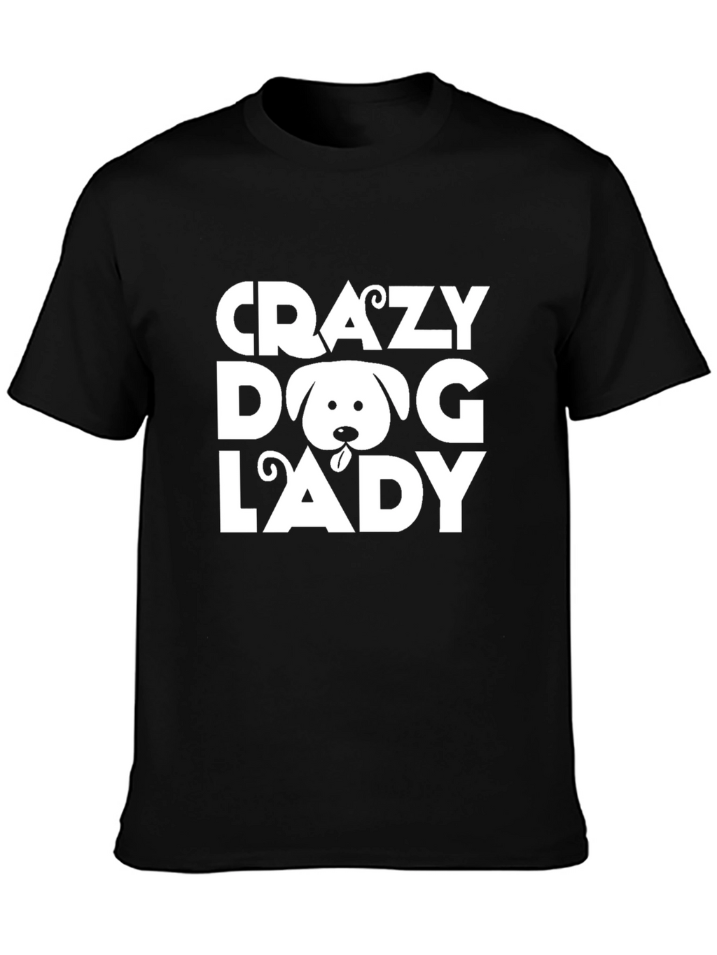 Crazy Dog Lady Black T-Shirt