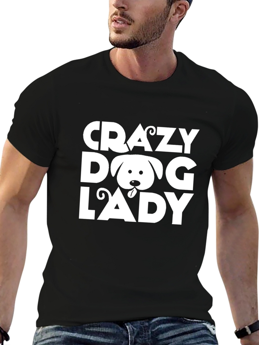 Crazy Dog Lady Black T-Shirt