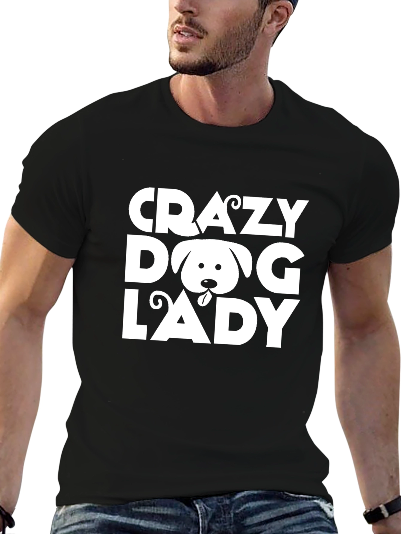 Crazy Dog Lady Black T-Shirt
