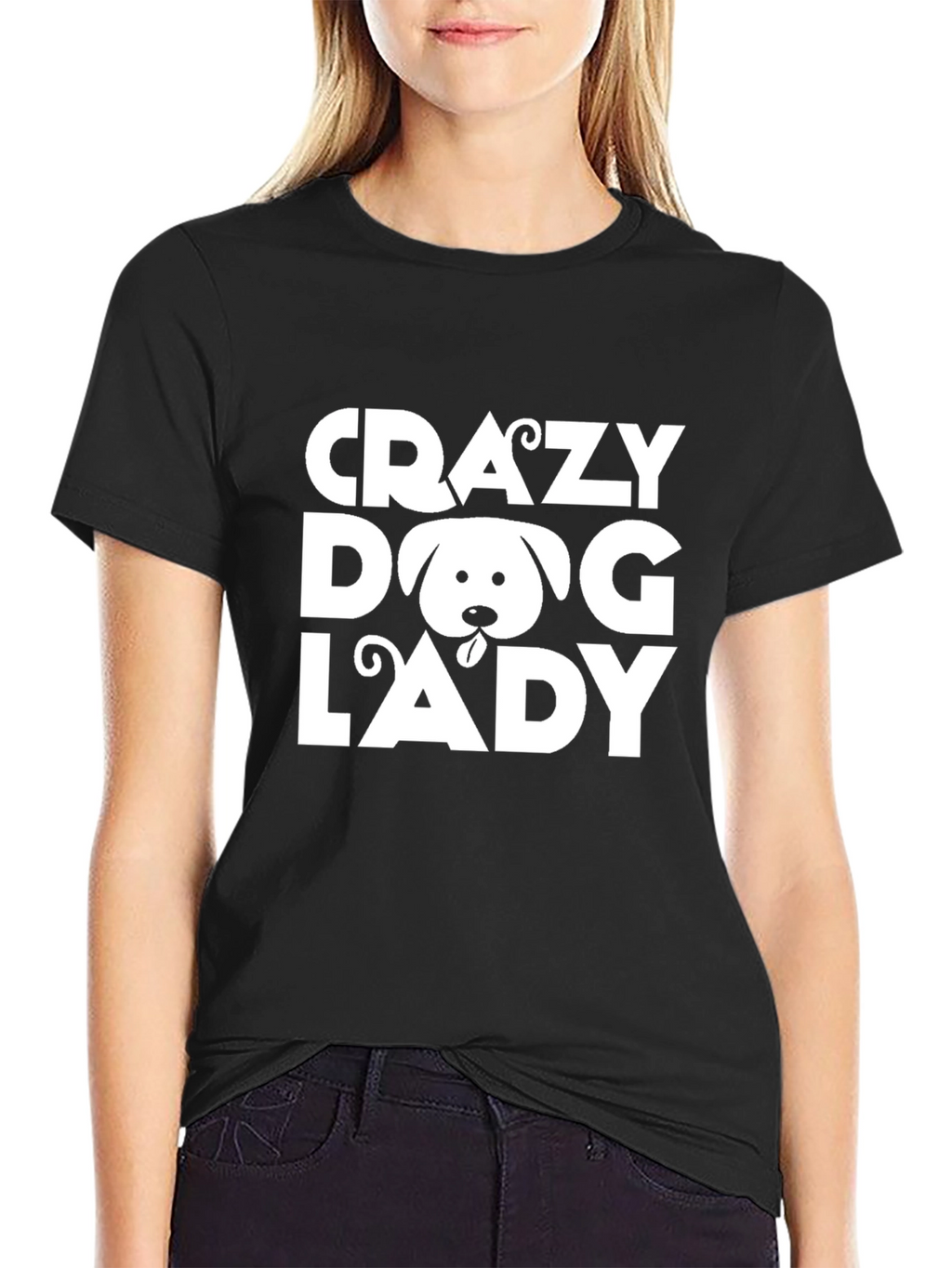 Crazy Dog Lady Black T-Shirt