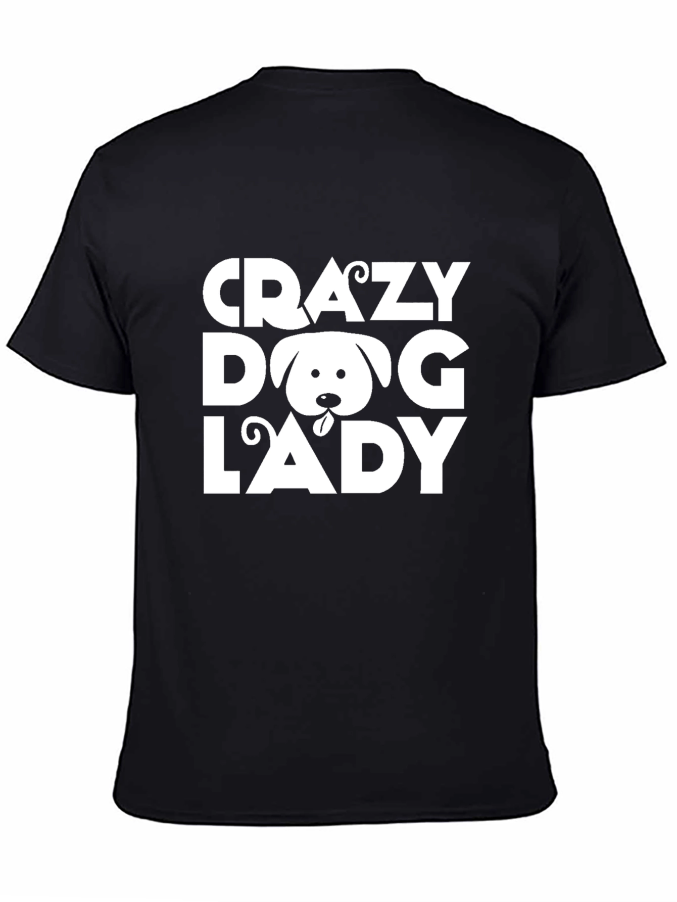 Crazy Dog Lady Black T-Shirt