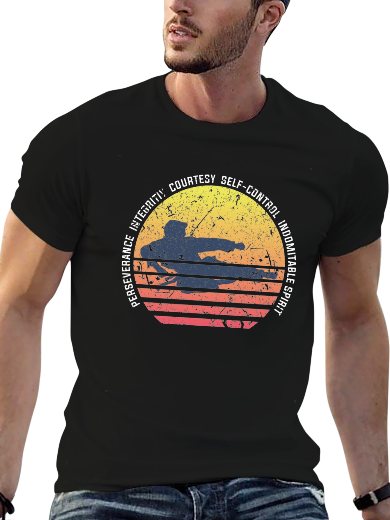 Martial Arts Sunset Graphic Tee
