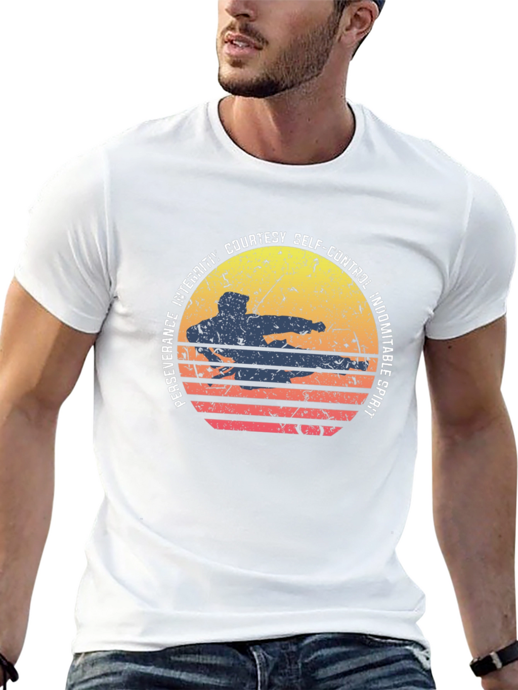 Martial Arts Sunset Graphic Tee