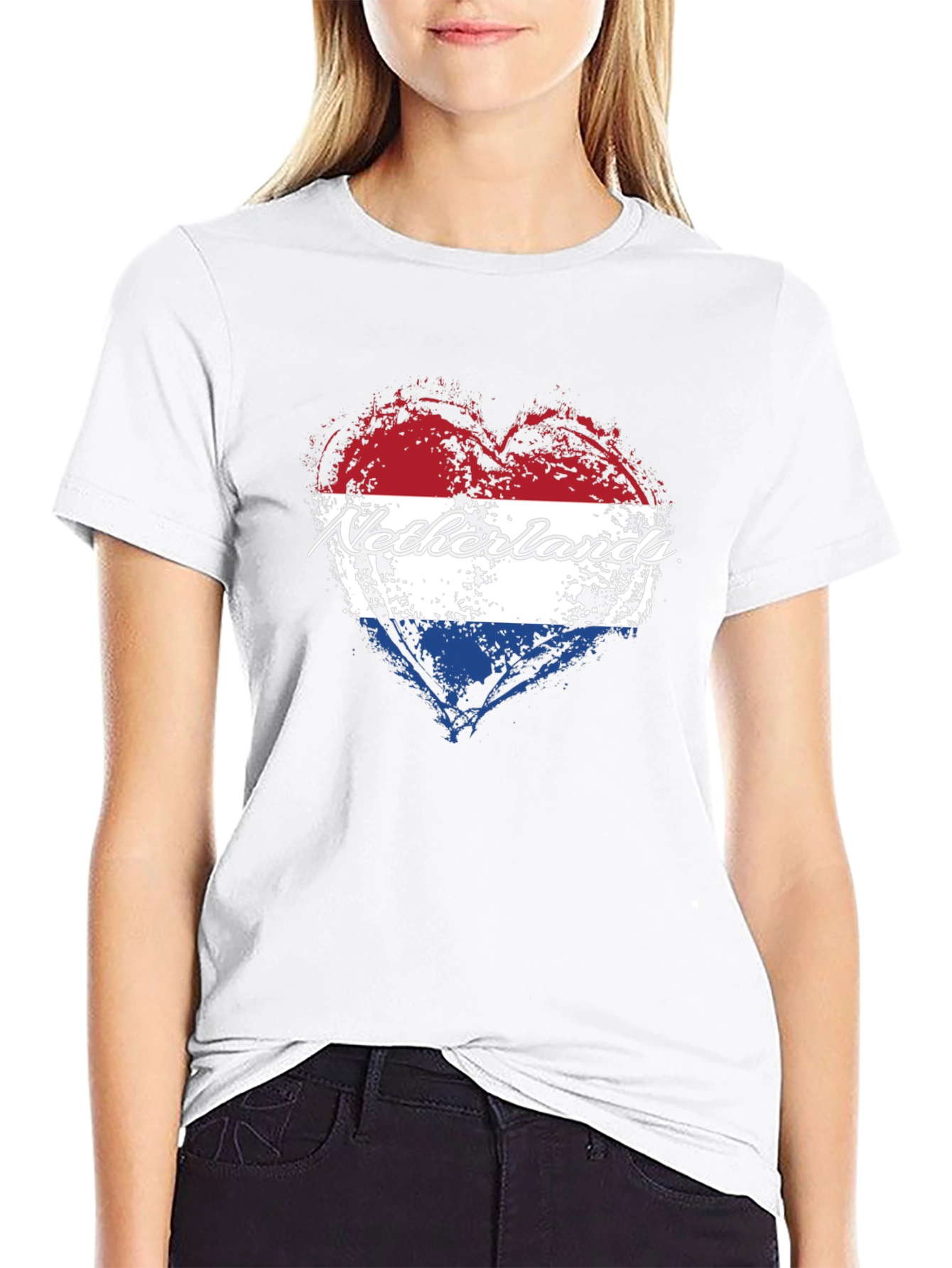 Netherlands Flag Heart T-Shirt