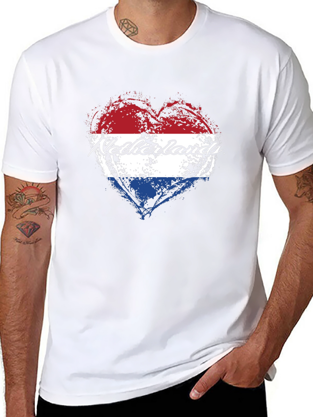Netherlands Flag Heart T-Shirt
