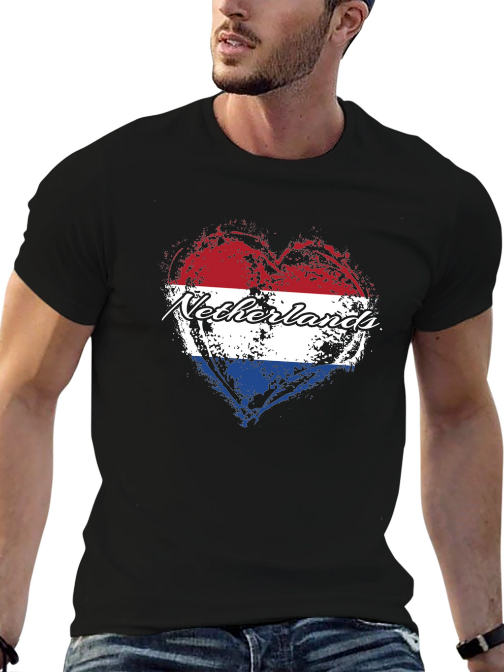 Netherlands Flag Heart T-Shirt