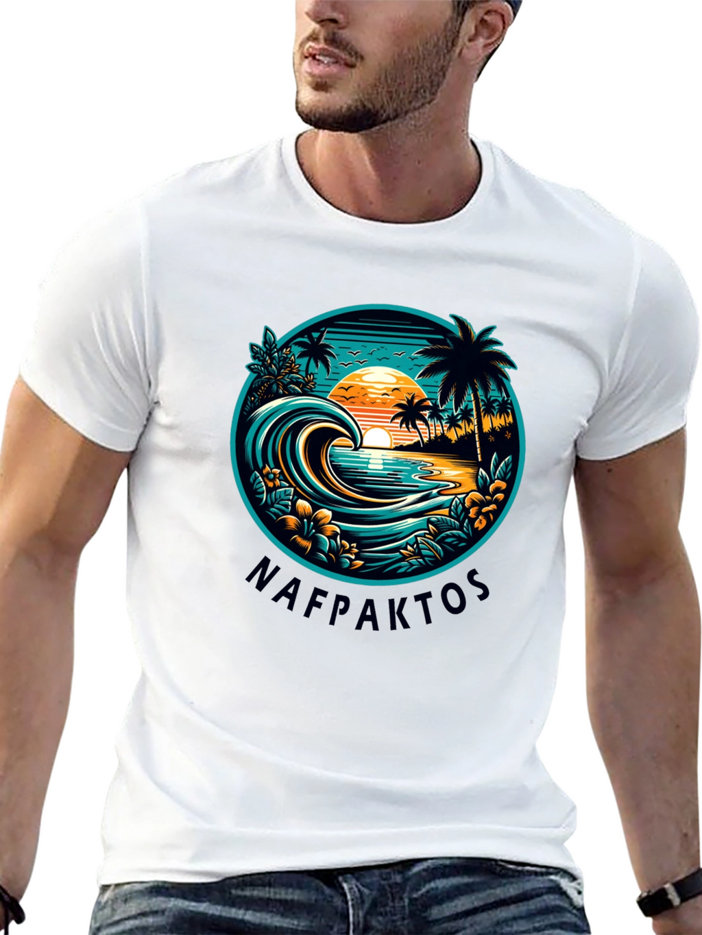 Nafpaktos Beach Graphic T-Shirt