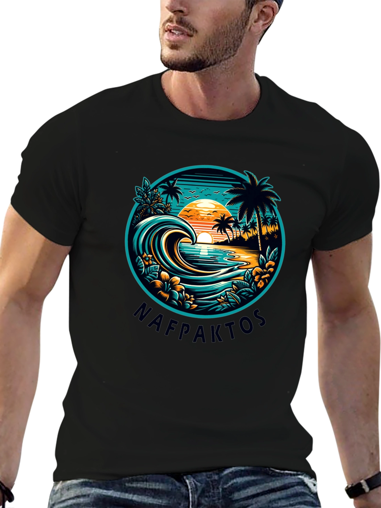 Nafpaktos Beach Graphic T-Shirt