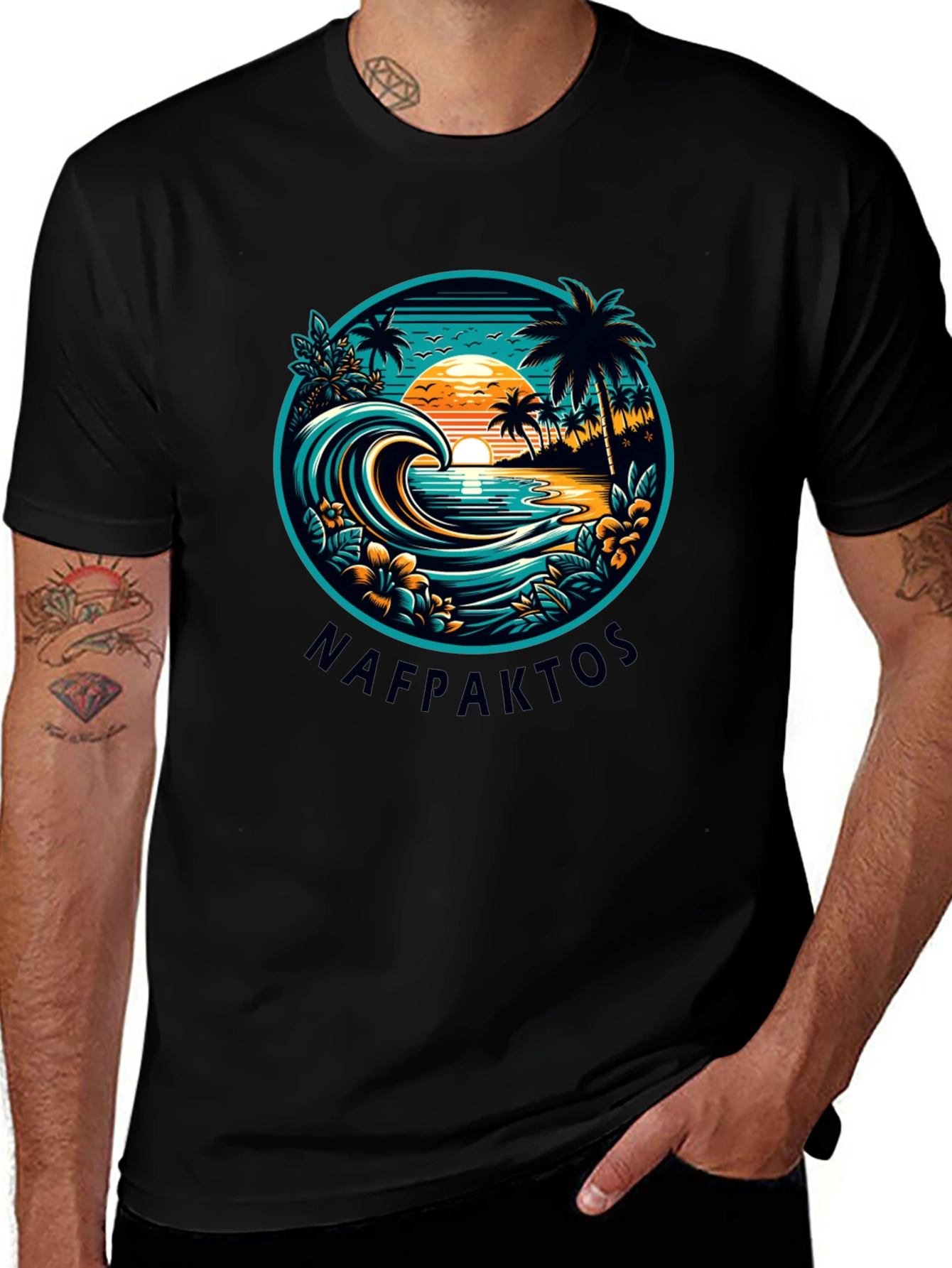 Nafpaktos Beach Graphic T-Shirt