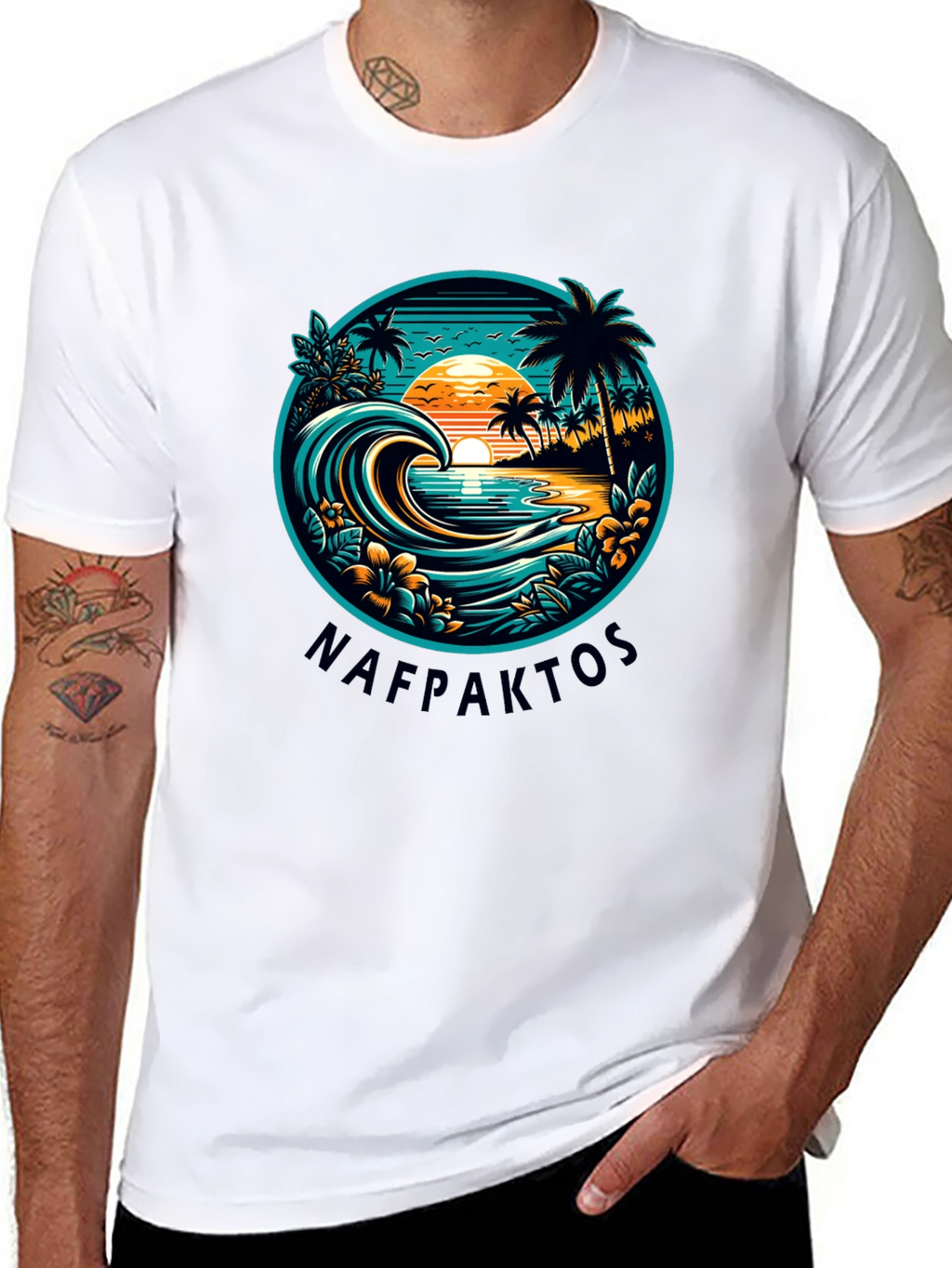 Nafpaktos Beach Graphic T-Shirt