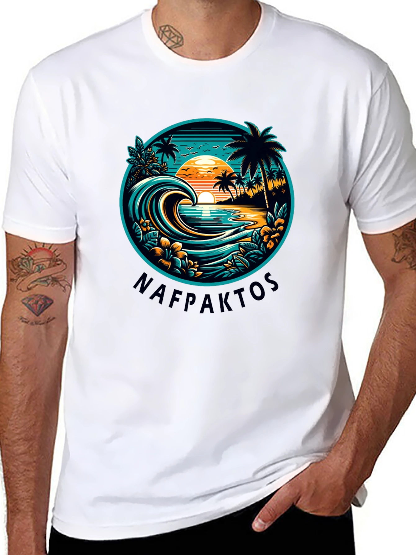 Nafpaktos Beach Graphic T-Shirt