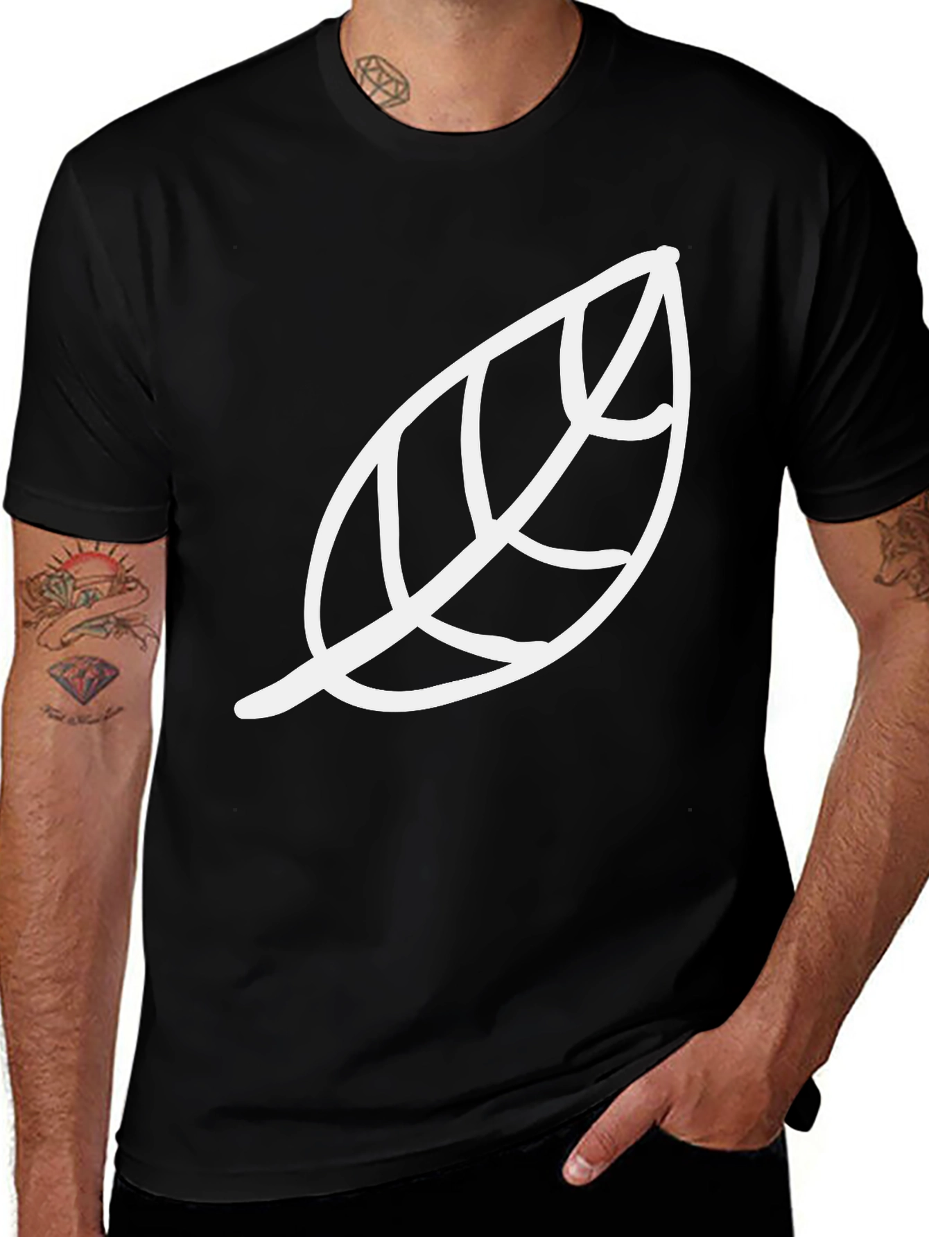 Leaf Graphic Black T-Shirt - Casual Style