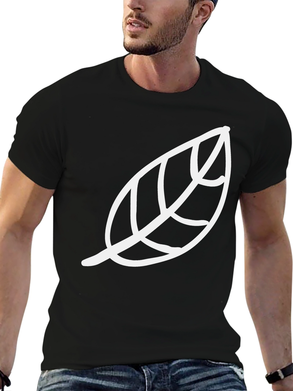 Leaf Graphic Black T-Shirt - Casual Style