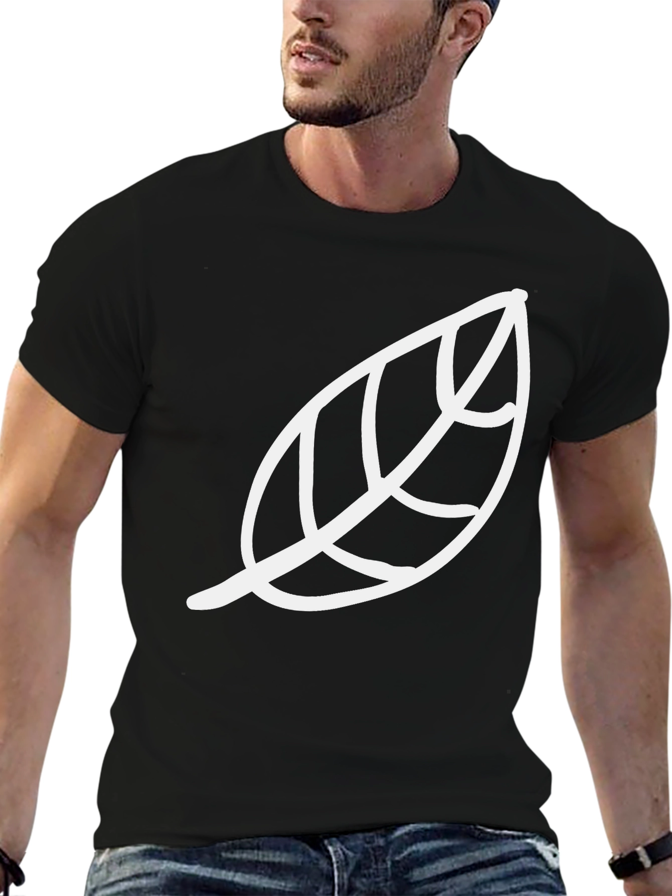 Leaf Graphic Black T-Shirt - Casual Style
