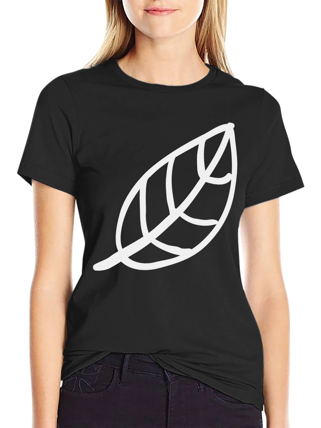 Leaf Graphic Black T-Shirt - Casual Style