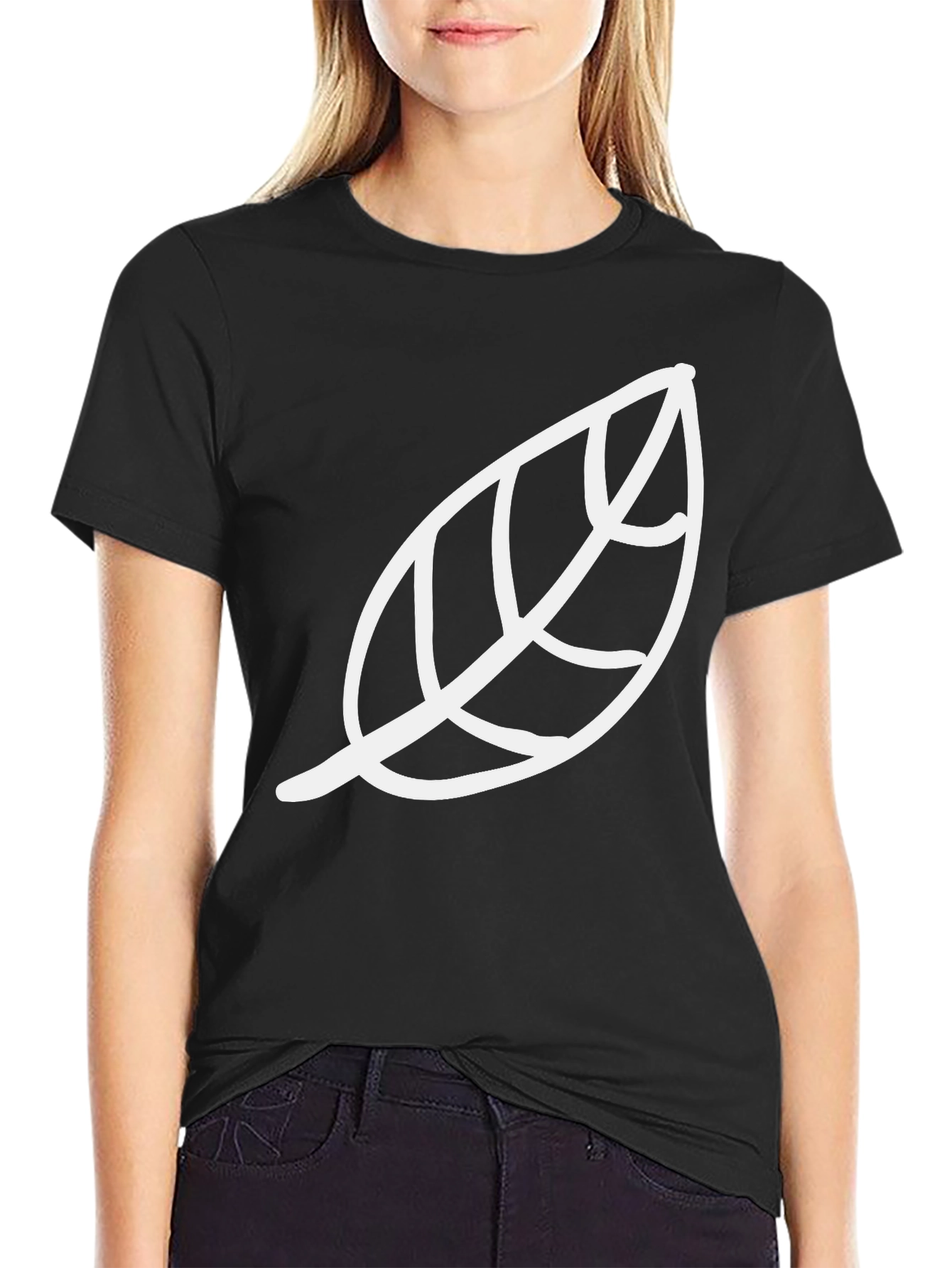 Leaf Graphic Black T-Shirt - Casual Style