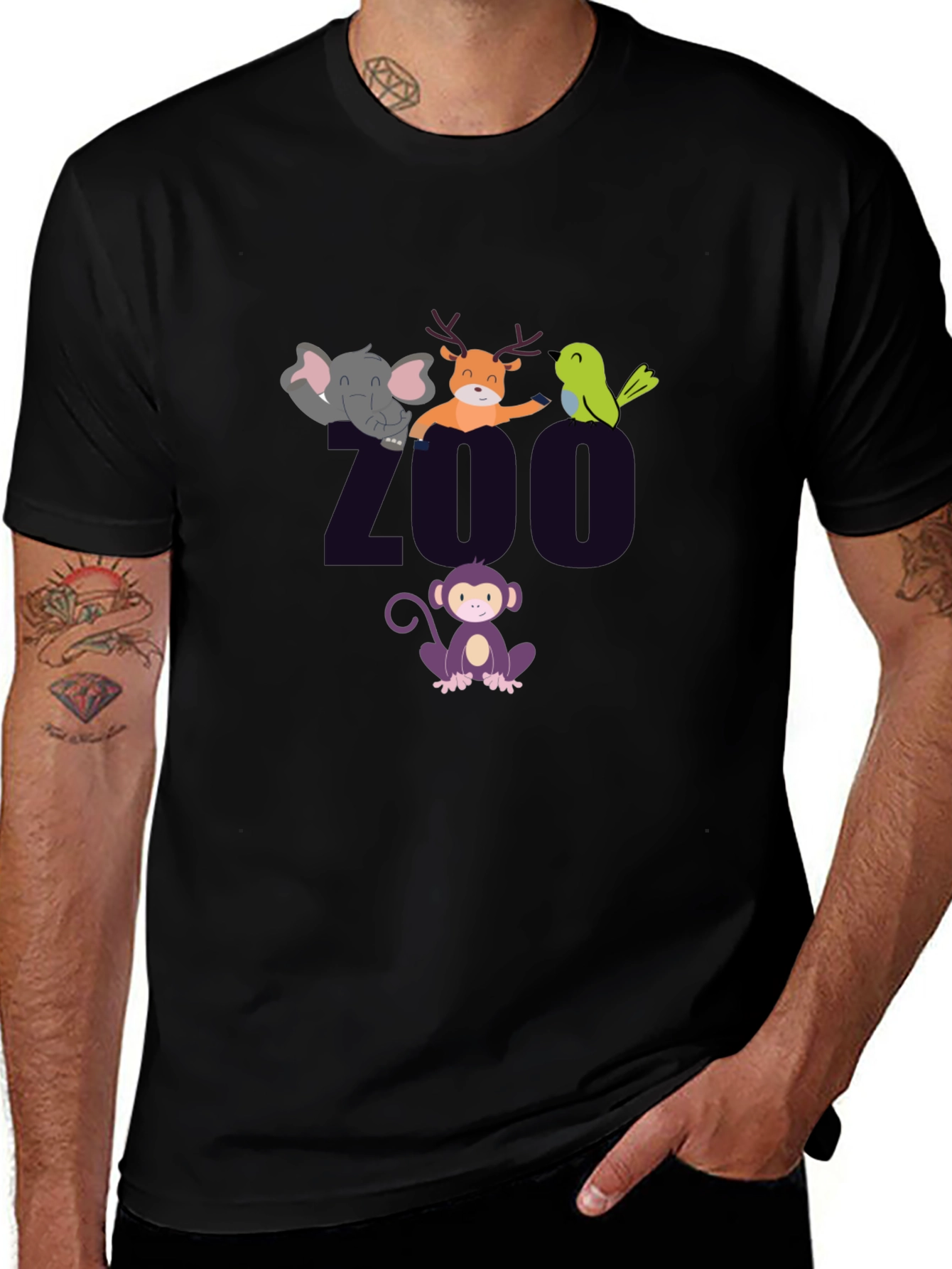 Zoo Animal Graphic T-Shirt