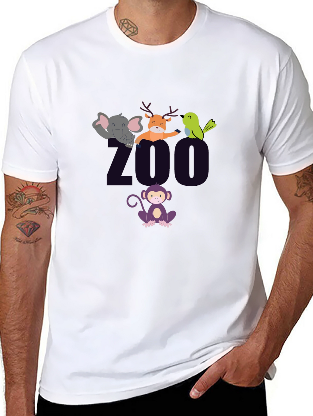 Zoo Animal Graphic T-Shirt