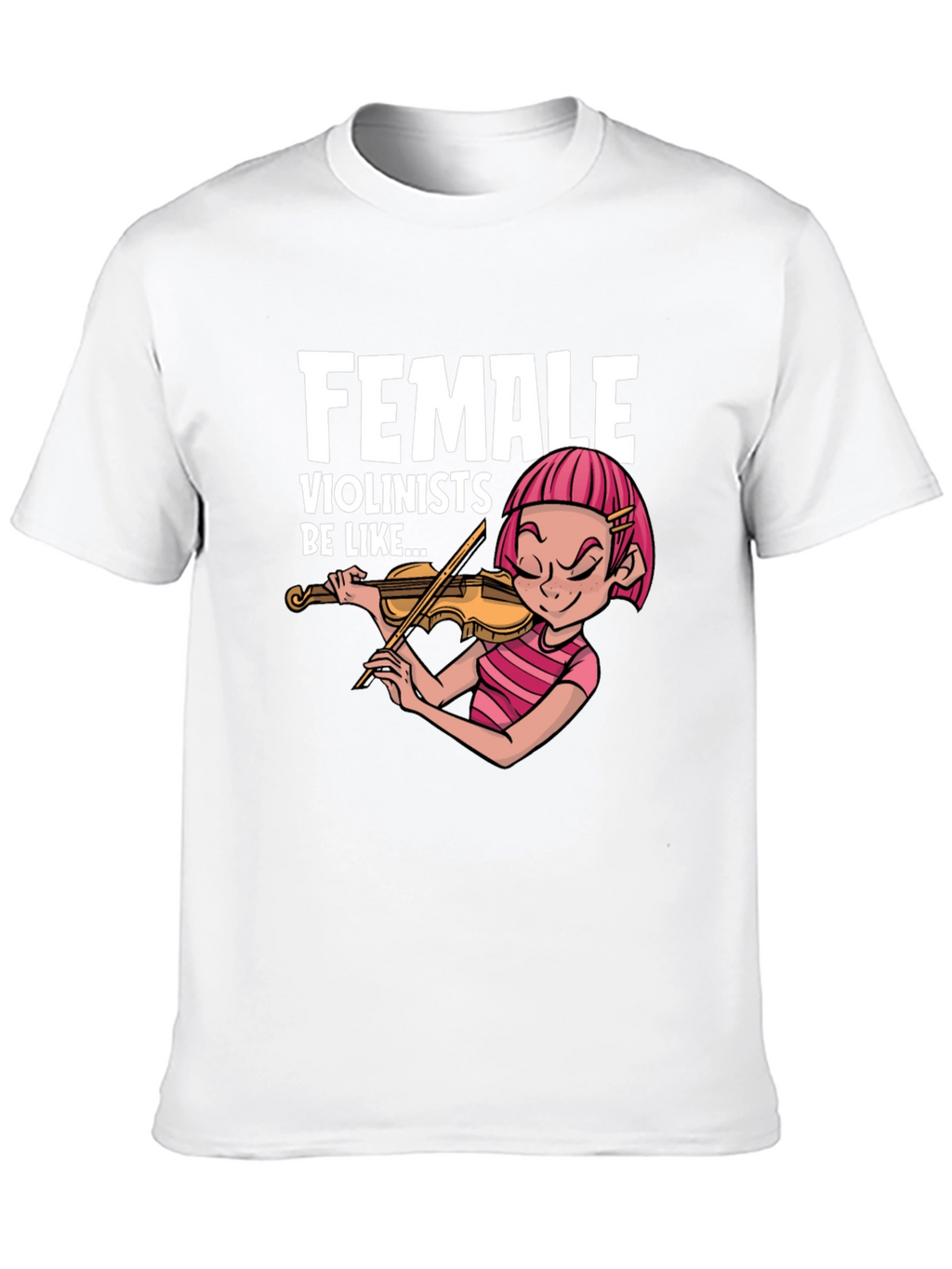 Funny Female Violinist Graphic Tee - Black
