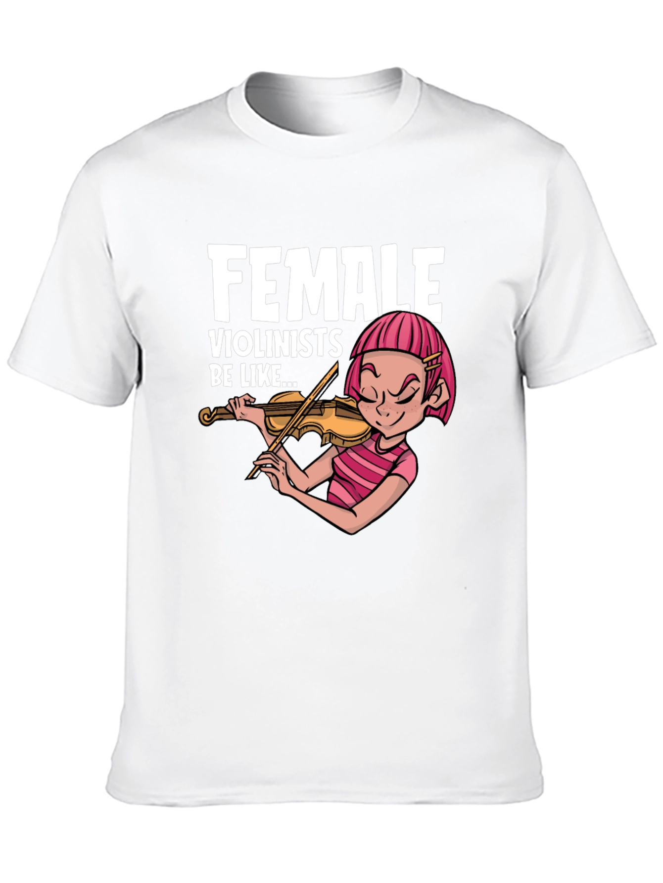 Funny Female Violinist Graphic Tee - Black