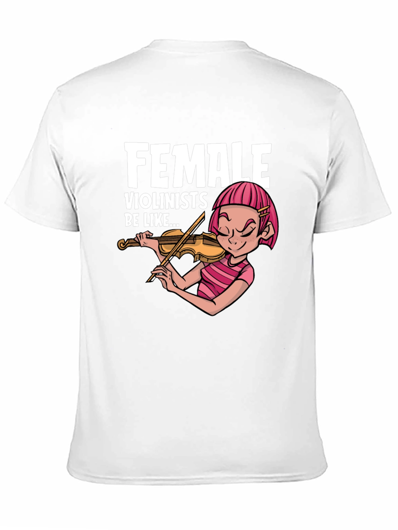Funny Female Violinist Graphic Tee - Black