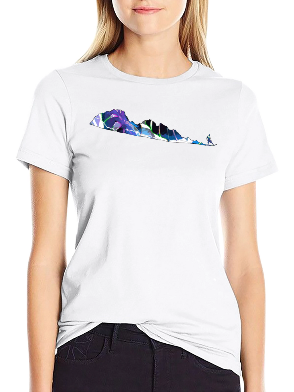 Abstract Virginia Outline Black T-Shirt