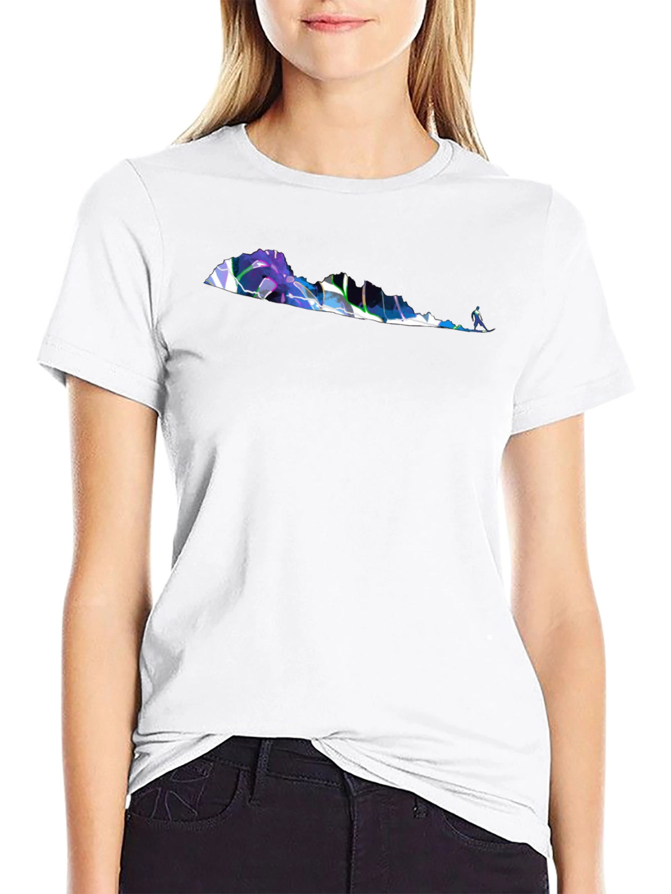 Abstract Virginia Outline Black T-Shirt