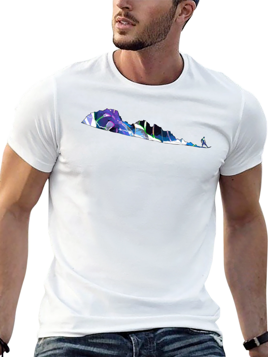 Abstract Virginia Outline Black T-Shirt