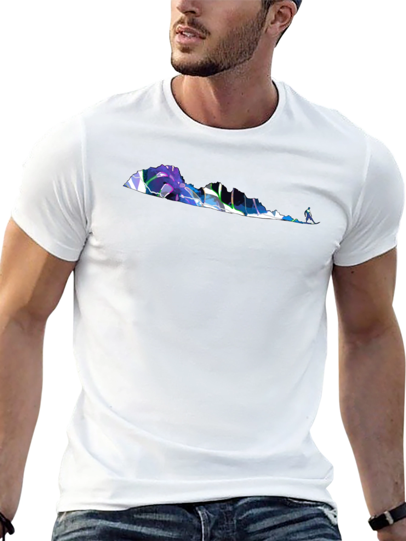 Abstract Virginia Outline Black T-Shirt