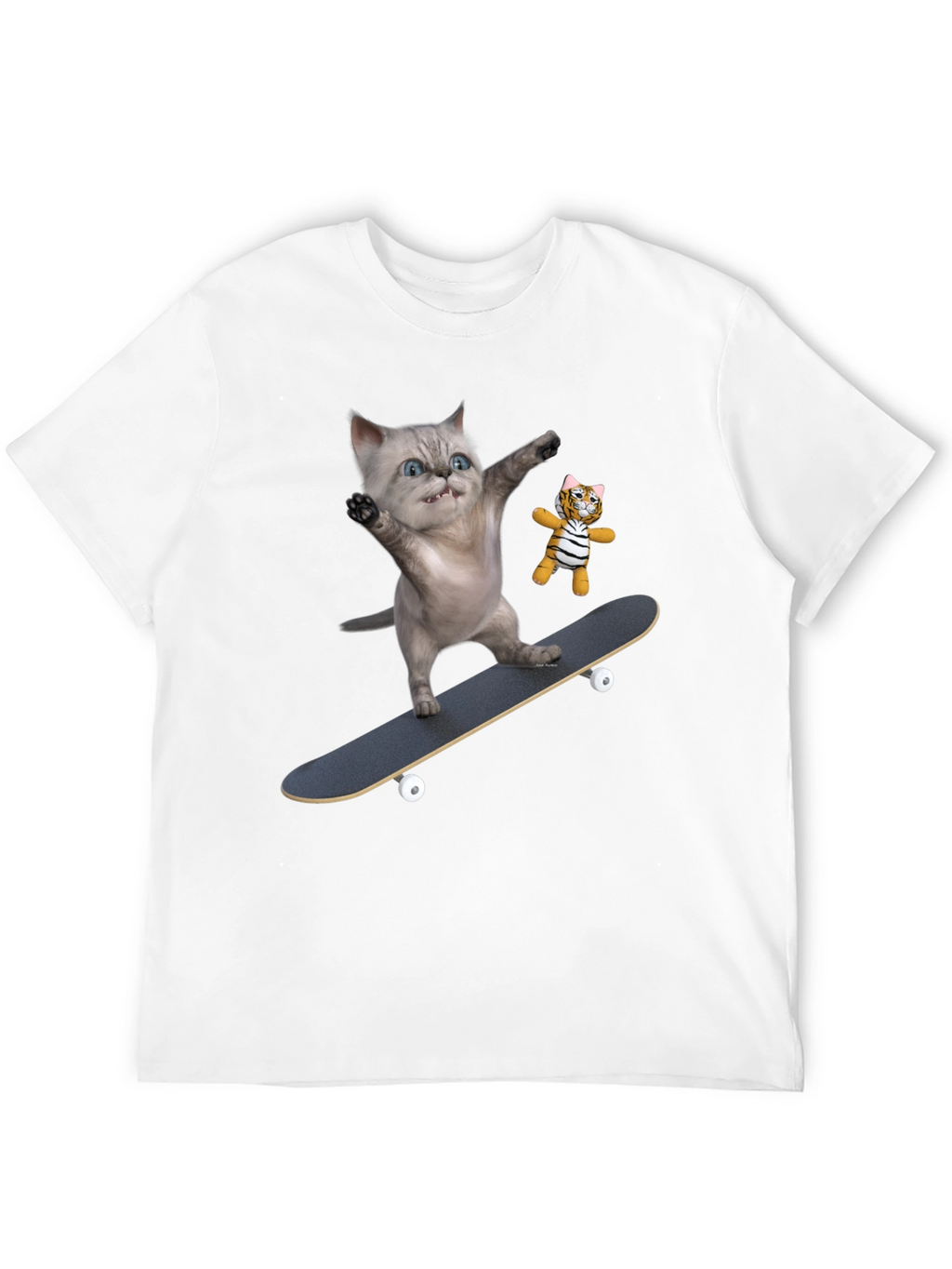 Cool Cat Skateboard T-Shirt - Unique Design