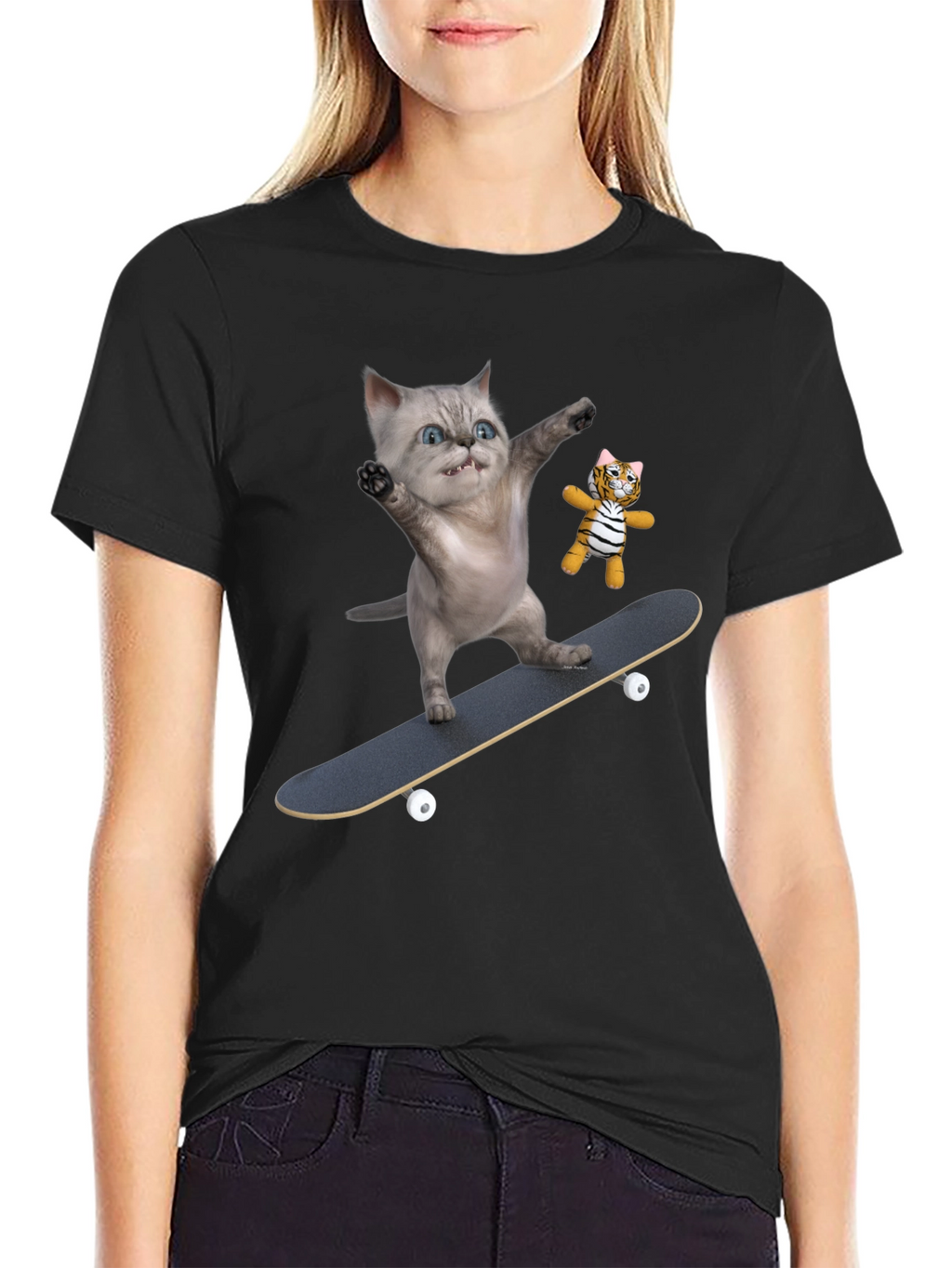 Cool Cat Skateboard T-Shirt - Unique Design