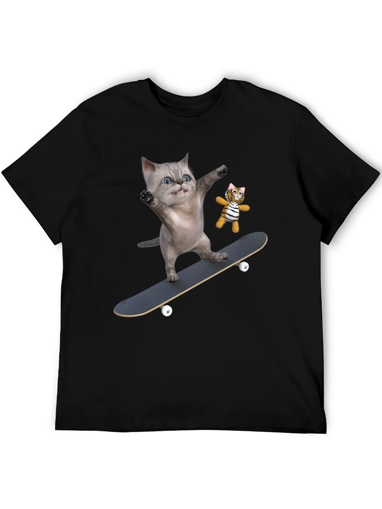Cool Cat Skateboard T-Shirt - Unique Design