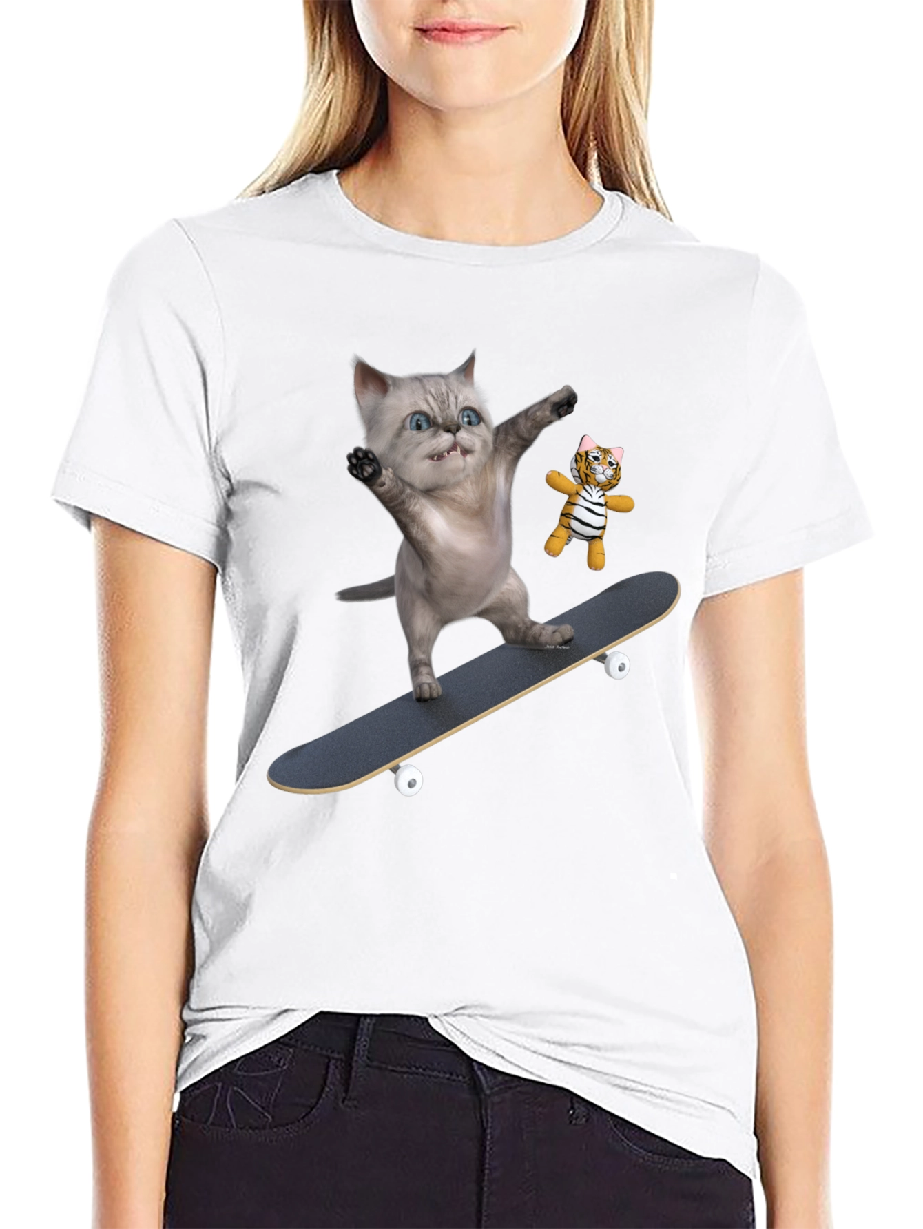 Cool Cat Skateboard T-Shirt - Unique Design
